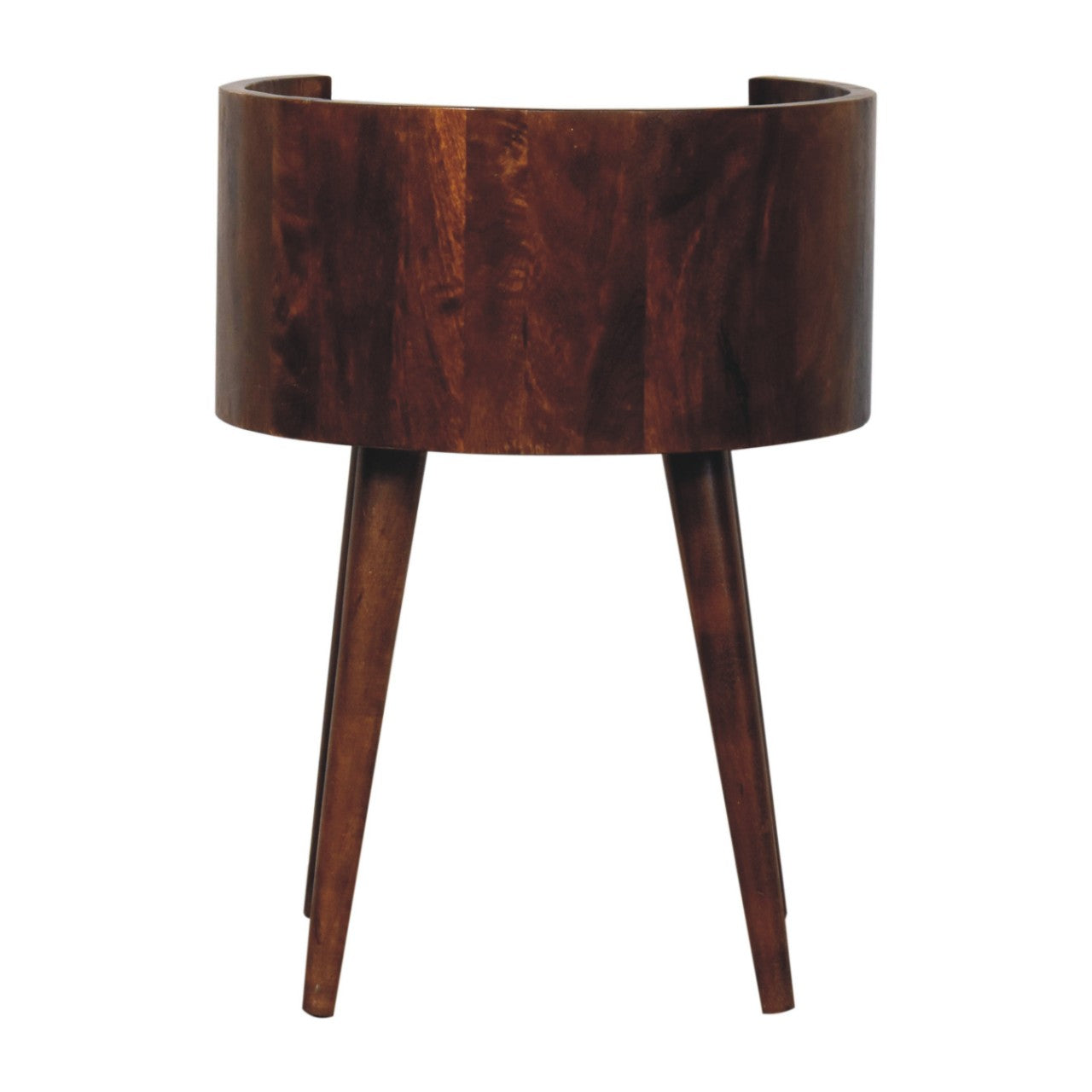 Chestnut Round Open Slot Bedside Table