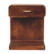 Chestnut T-Bar Rounded Bedside Table