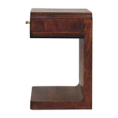 Chestnut T-Bar Rounded Bedside Table
