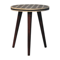 Bone Inlay Tripod Stool With Honey Caramel Finish Footstool