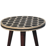 Bone Inlay Tripod Stool With Honey Caramel Finish Footstool