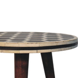 Bone Inlay Tripod Stool With Honey Caramel Finish Footstool