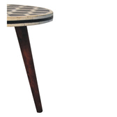 Bone Inlay Tripod Stool With Honey Caramel Finish Footstool