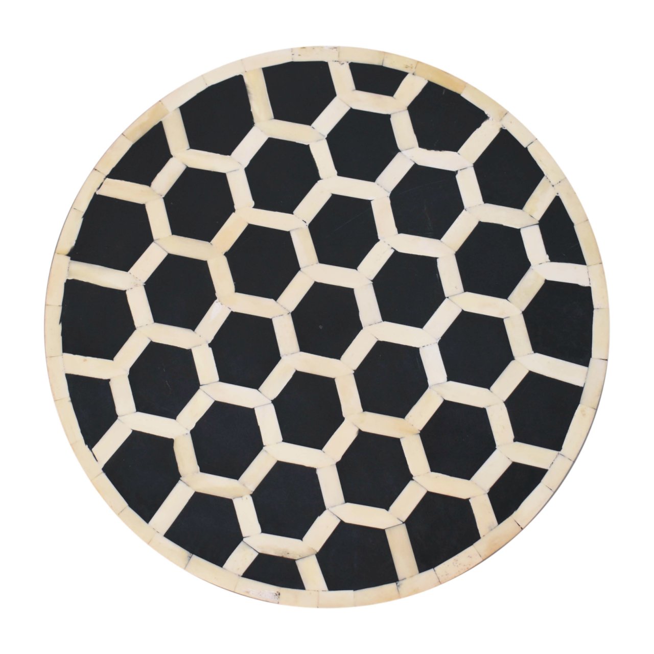 Bone Inlay Tripod Stool With Honey Caramel Finish Footstool