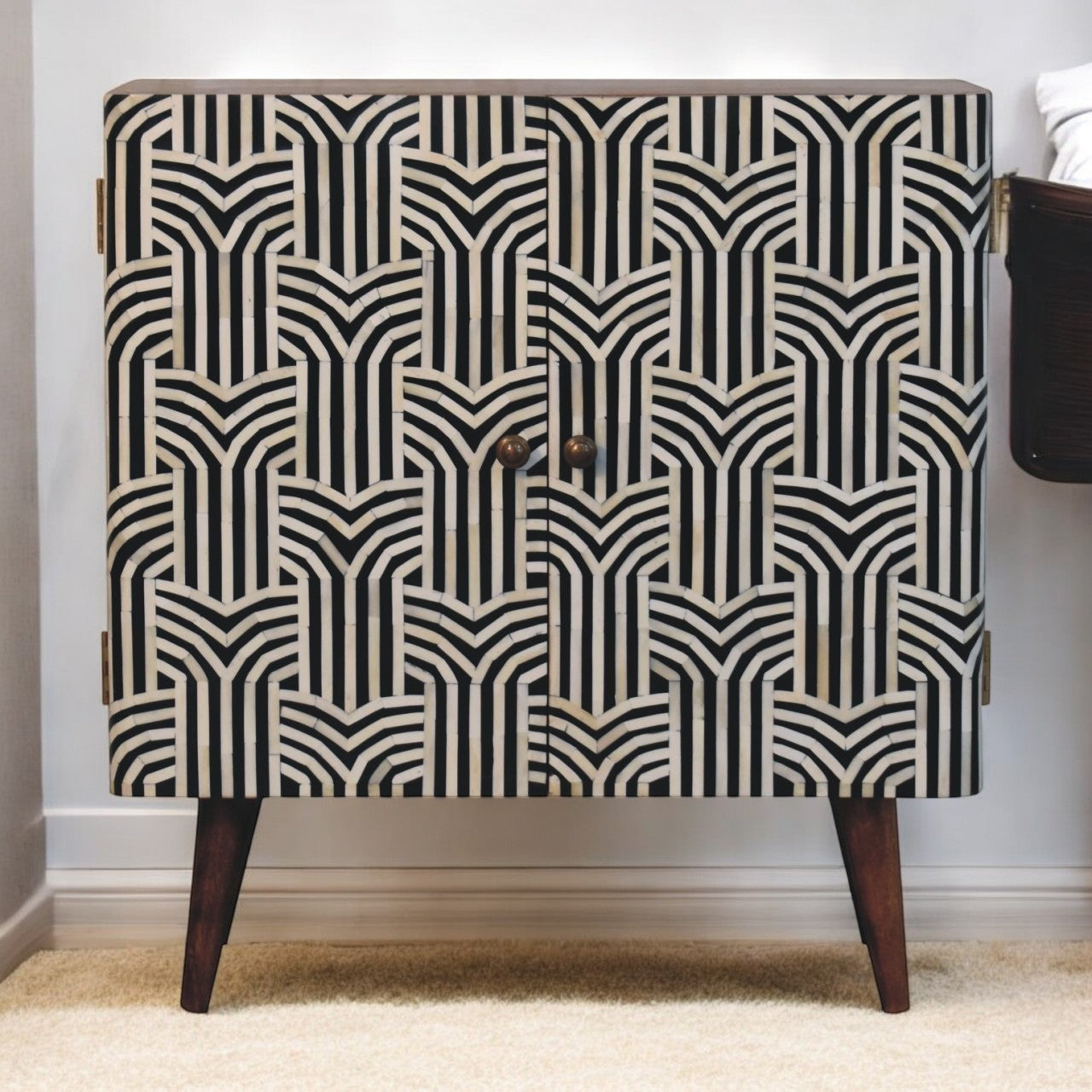 Honey Caramel Edessa Bone Inlay Cabinet