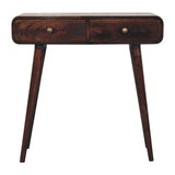California Walnut Curved Hallway Table Accent Piece