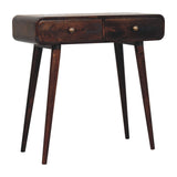 California Walnut Curved Hallway Table Accent Piece