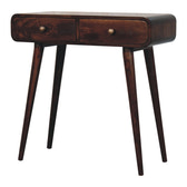 California Walnut Curved Hallway Table Accent Piece