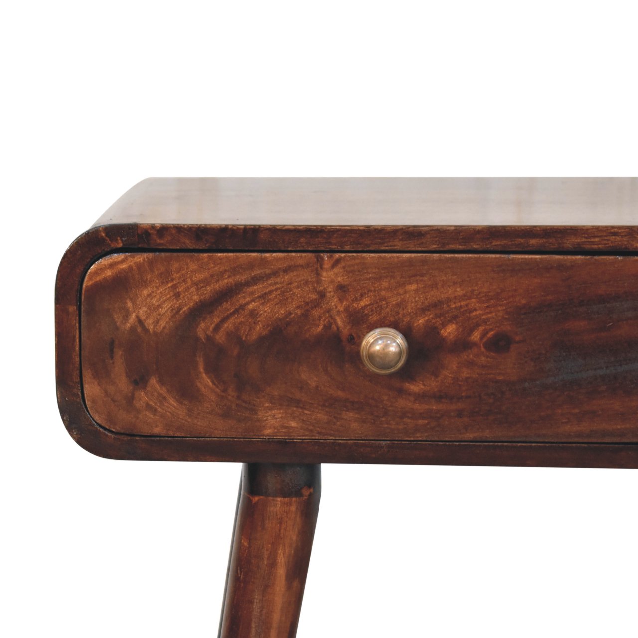 California Walnut Curved Hallway Table Accent Piece