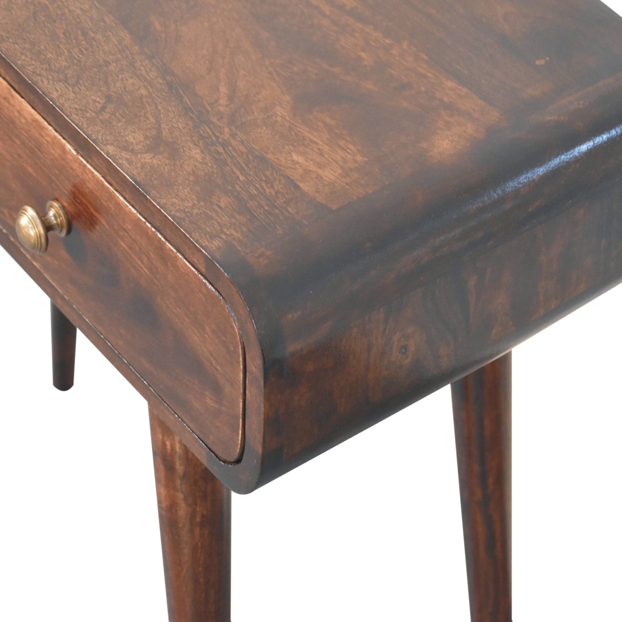 California Walnut Curved Hallway Table Accent Piece