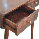 California Walnut Curved Hallway Table Accent Piece
