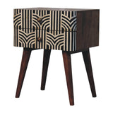 Honey Caramel Edessa Bone Inlay Bedside Table