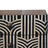 Honey Caramel Edessa Bone Inlay Bedside Table