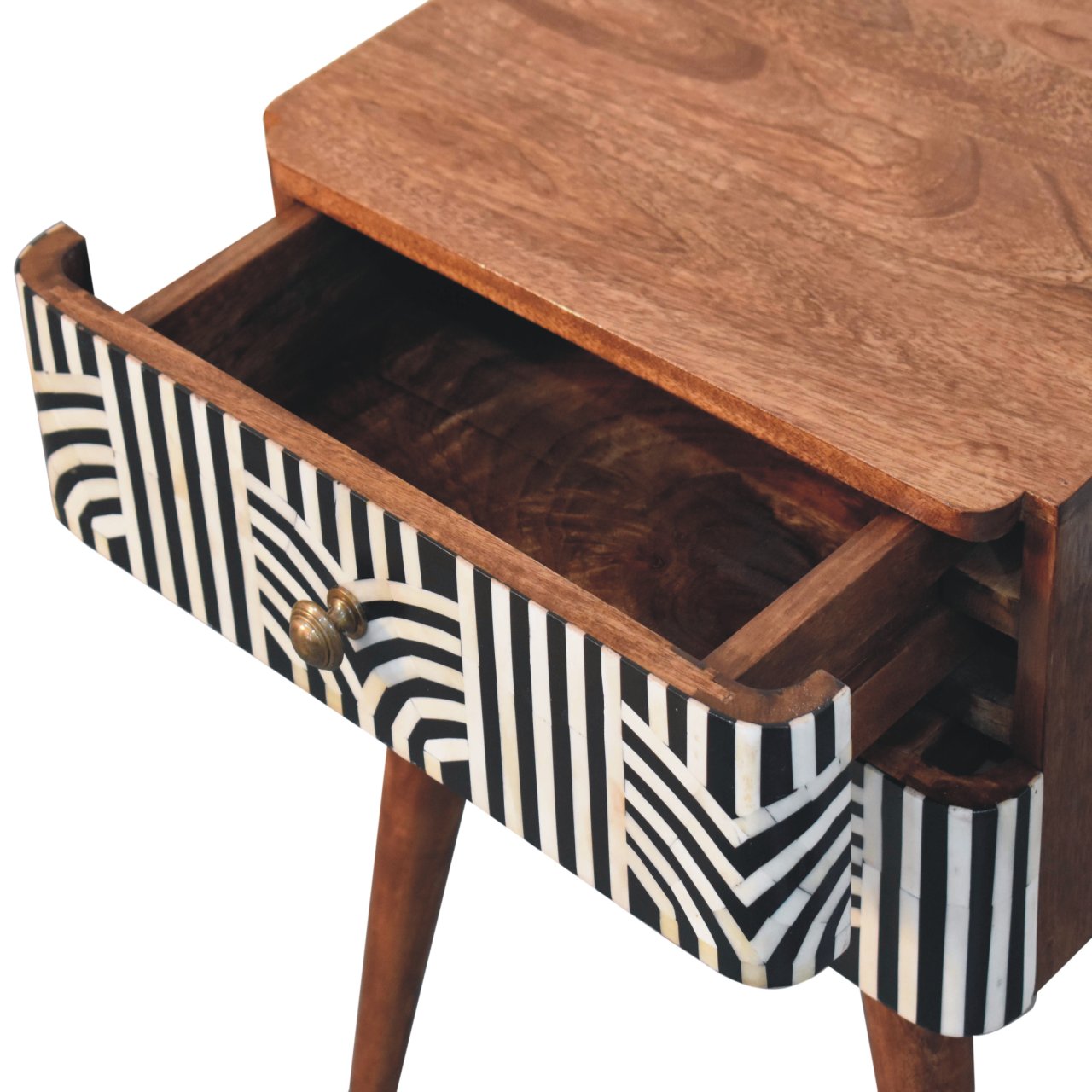 Honey Caramel Edessa Bone Inlay Bedside Table