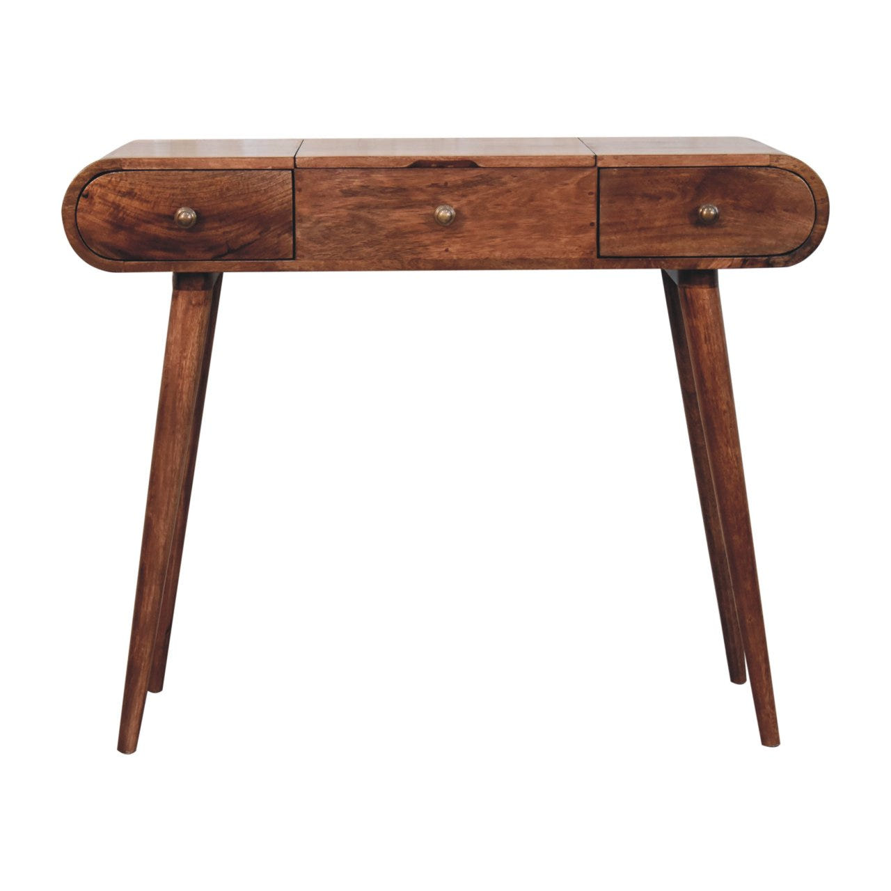 Honey Caramel Round Writing Desk