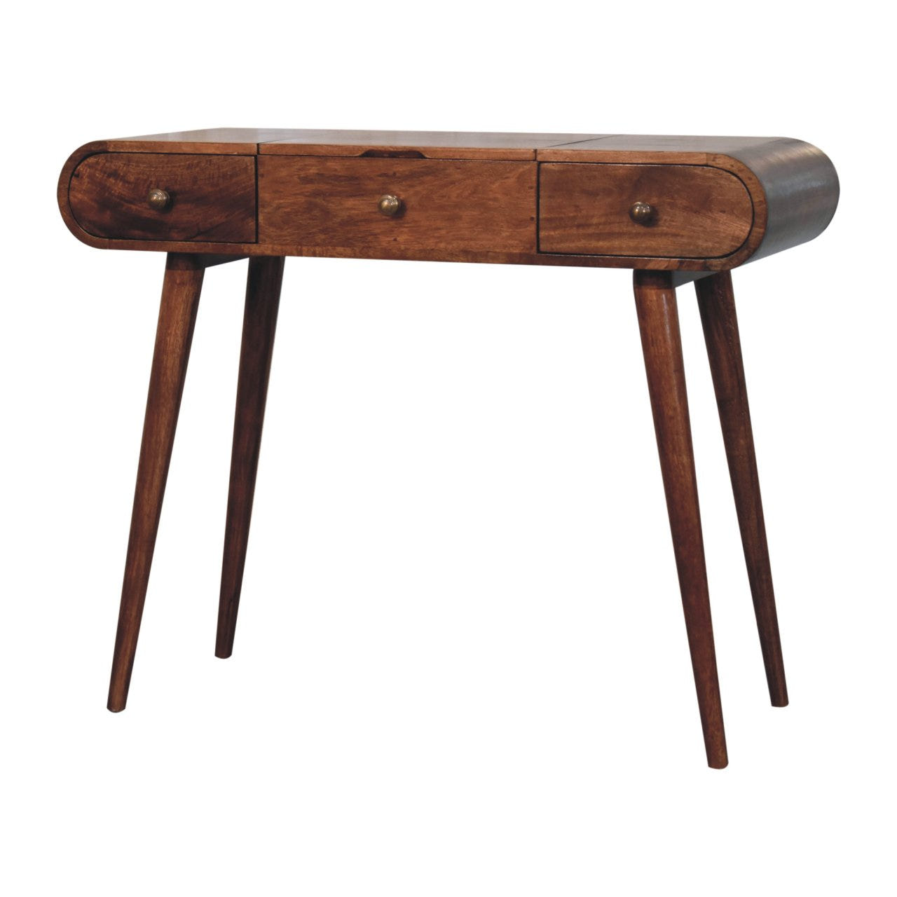 Honey Caramel Round Writing Desk