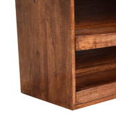 Buffalo Hide Pull out Honey Caramel Shoe Storage Bench | Hidden Storage