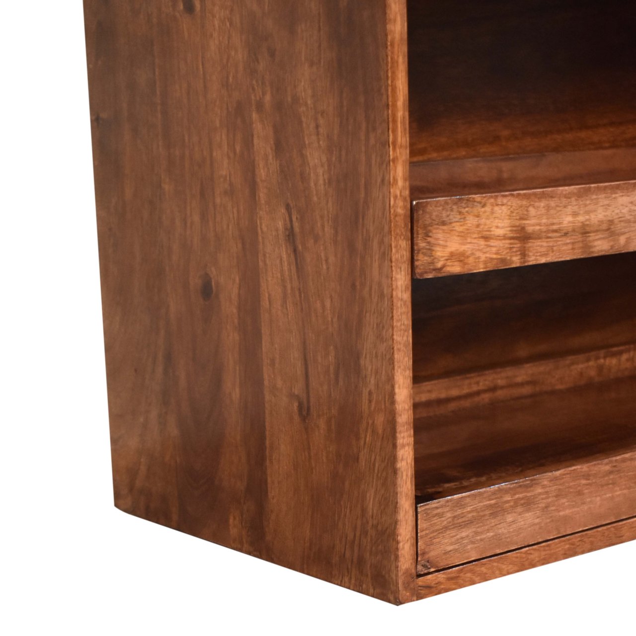 Buffalo Hide Pull out Honey Caramel Shoe Storage Bench | Hidden Storage