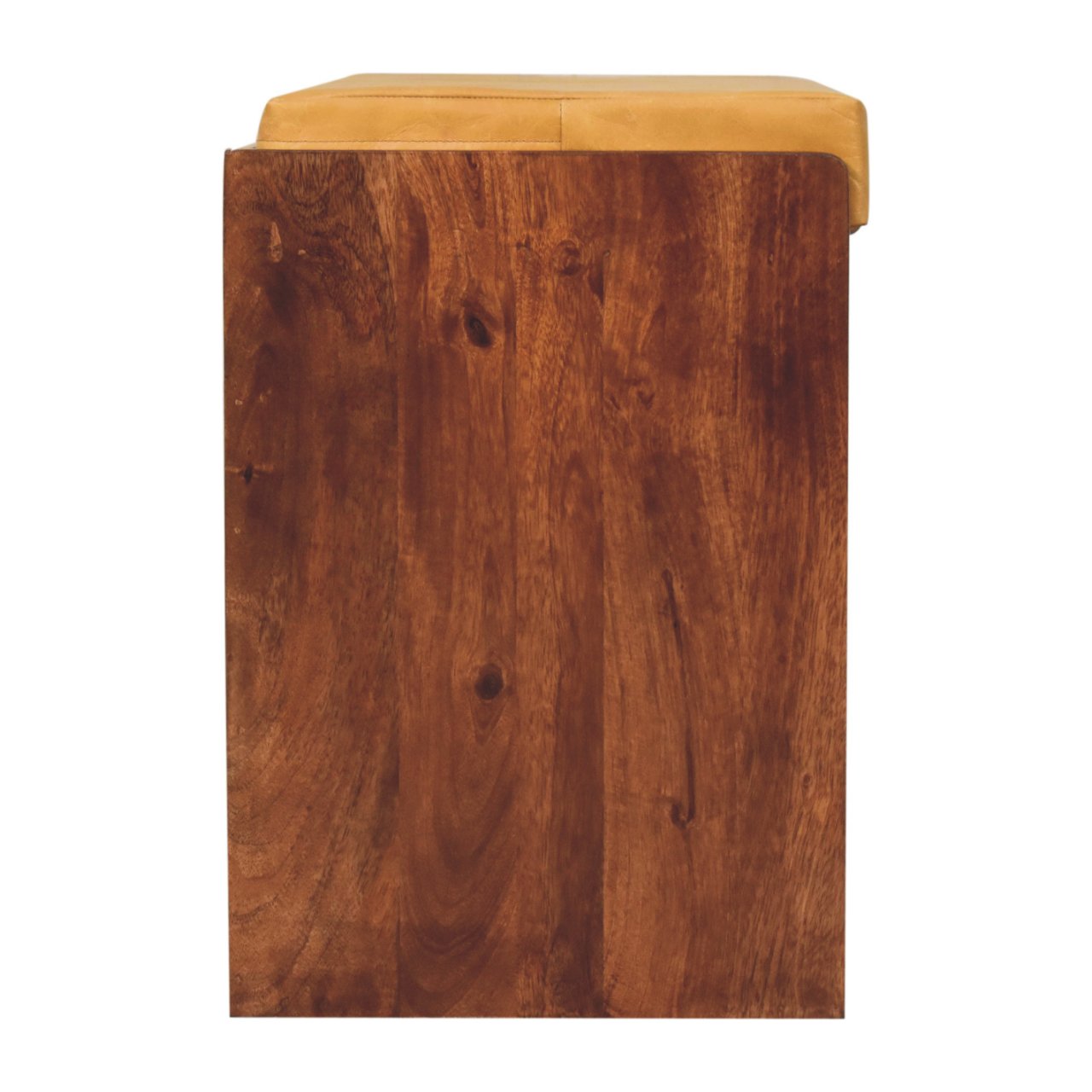 Buffalo Hide Pull out Honey Caramel Shoe Storage Bench | Hidden Storage