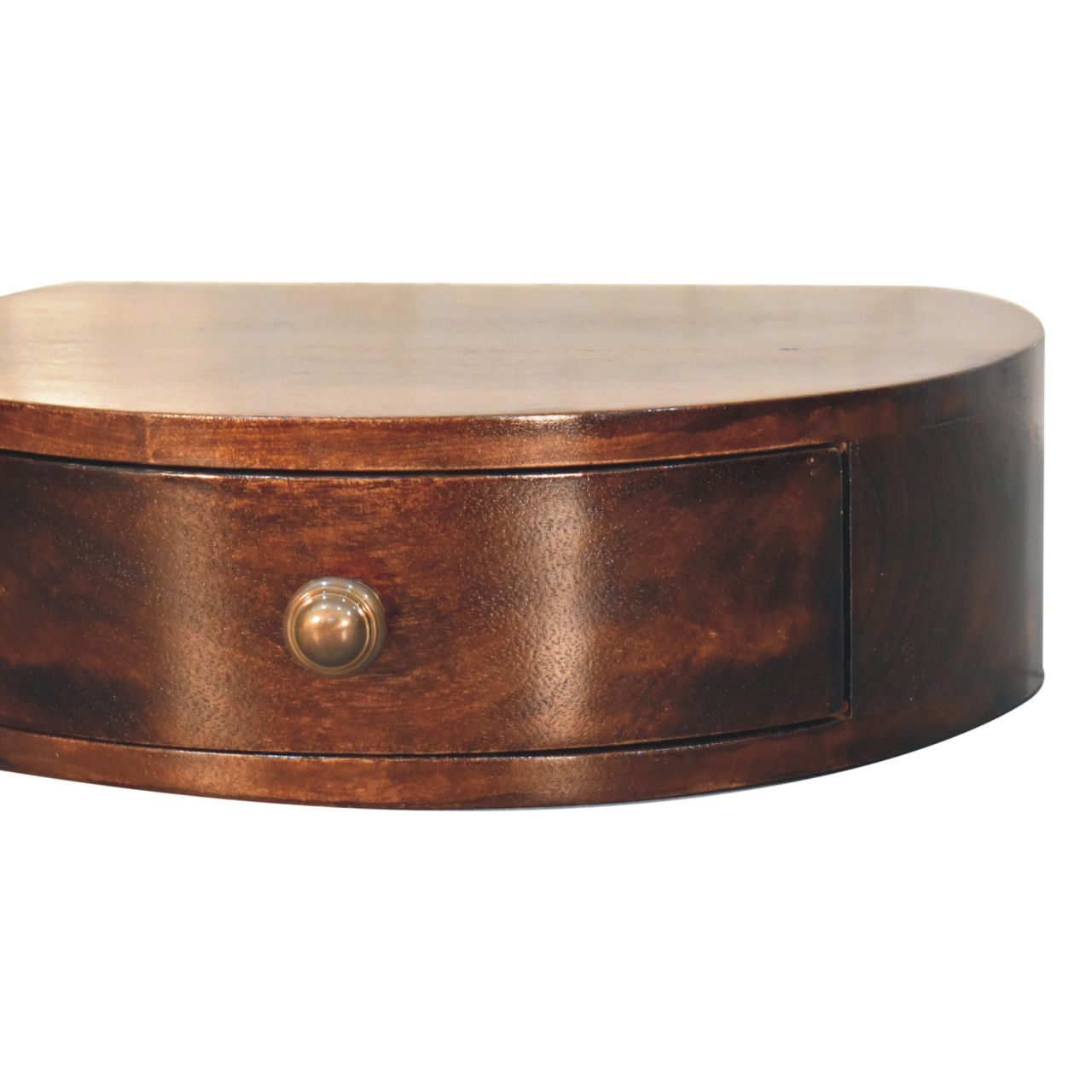 California Walnut Wall Mounted Rounded Bedside Table | Wall-Mounted