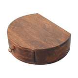 California Walnut Wall Mounted Rounded Bedside Table | Wall-Mounted