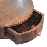 California Walnut Wall Mounted Rounded Bedside Table | Wall-Mounted