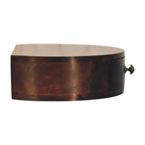 California Walnut Wall Mounted Rounded Bedside Table | Wall-Mounted