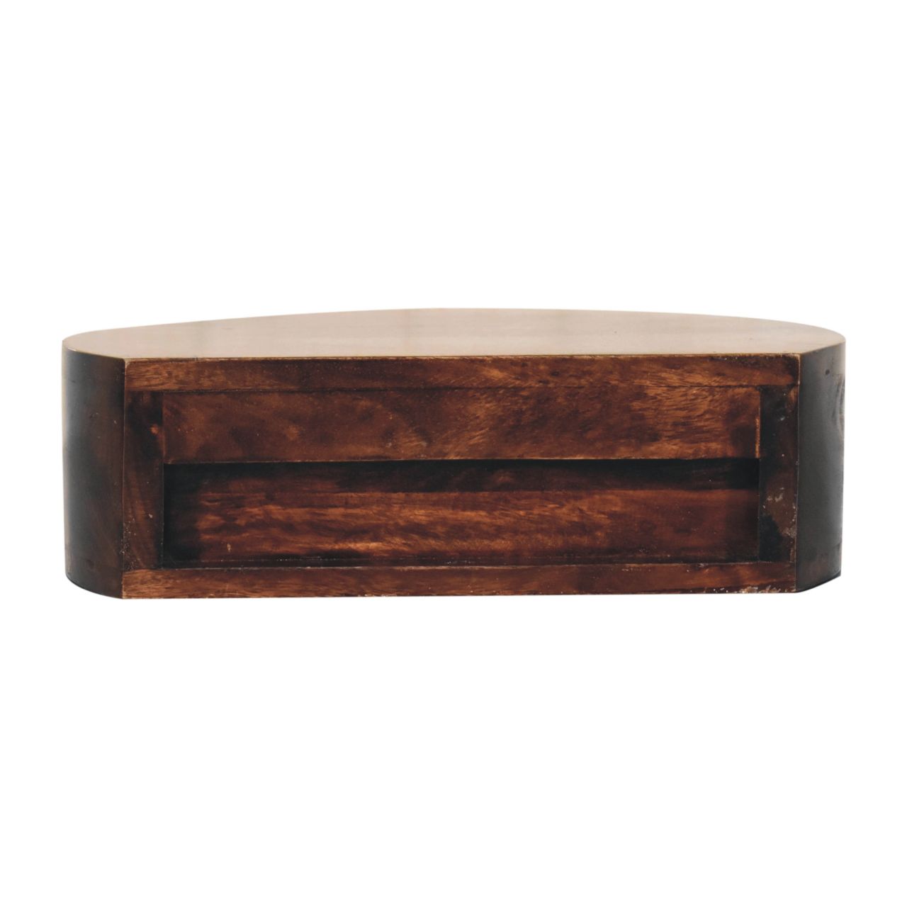 California Walnut Wall Mounted Rounded Bedside Table | Wall-Mounted