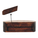 California Walnut Wall Mounted Rounded Bedside Table | Wall-Mounted