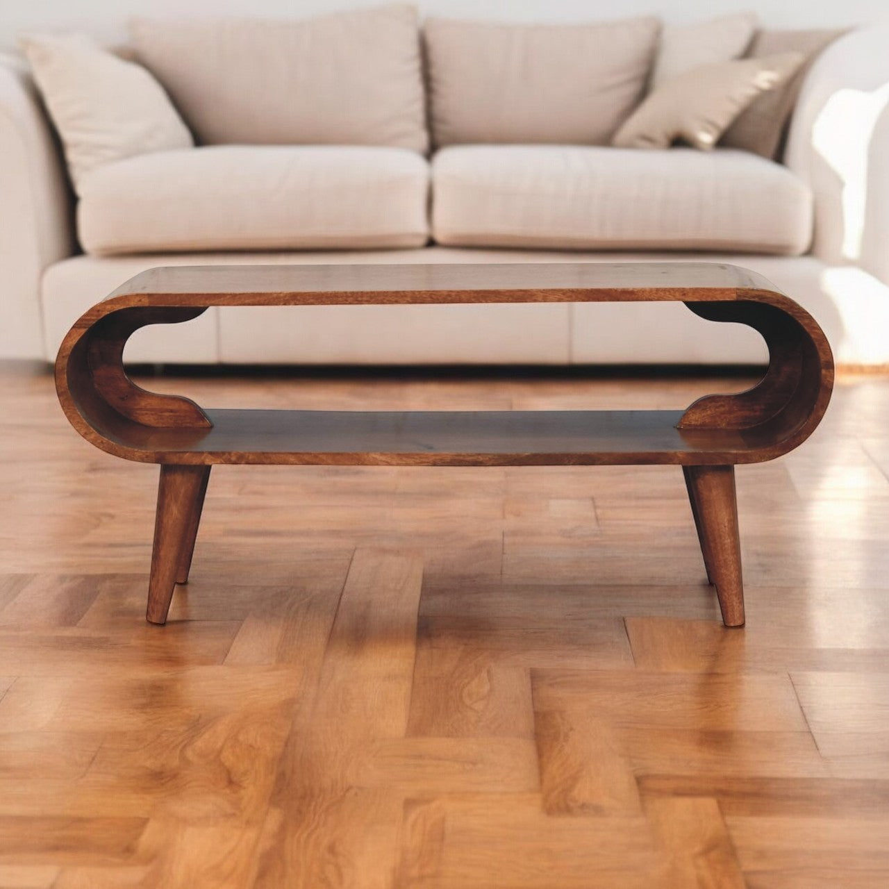 Amaya Nordic Style Honey Caramel Coffee Table