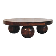 California Walnut Central Table with Ball Feet Accent Piece