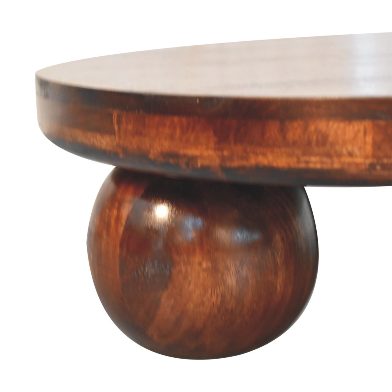 California Walnut Central Table with Ball Feet Accent Piece