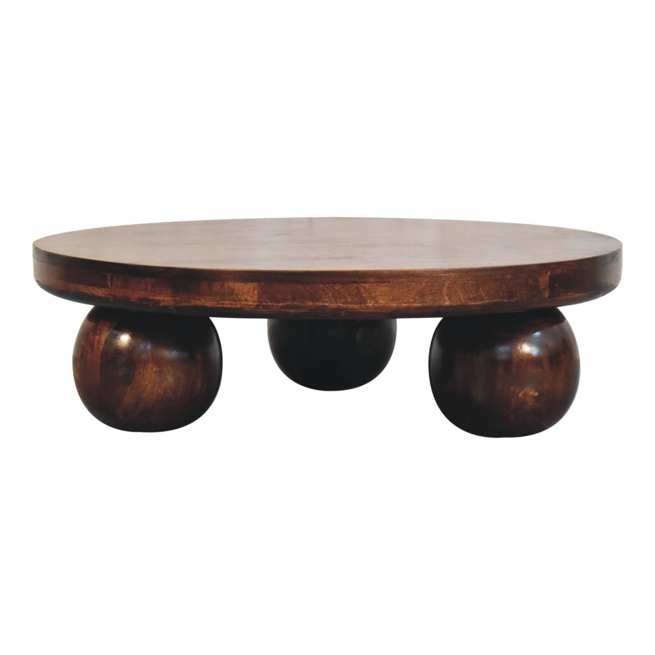 California Walnut Central Table with Ball Feet Accent Piece