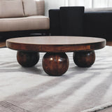 California Walnut Central Table with Ball Feet Accent Piece