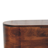 Curved California Walnut Blanket Box Storage Bench | Linen