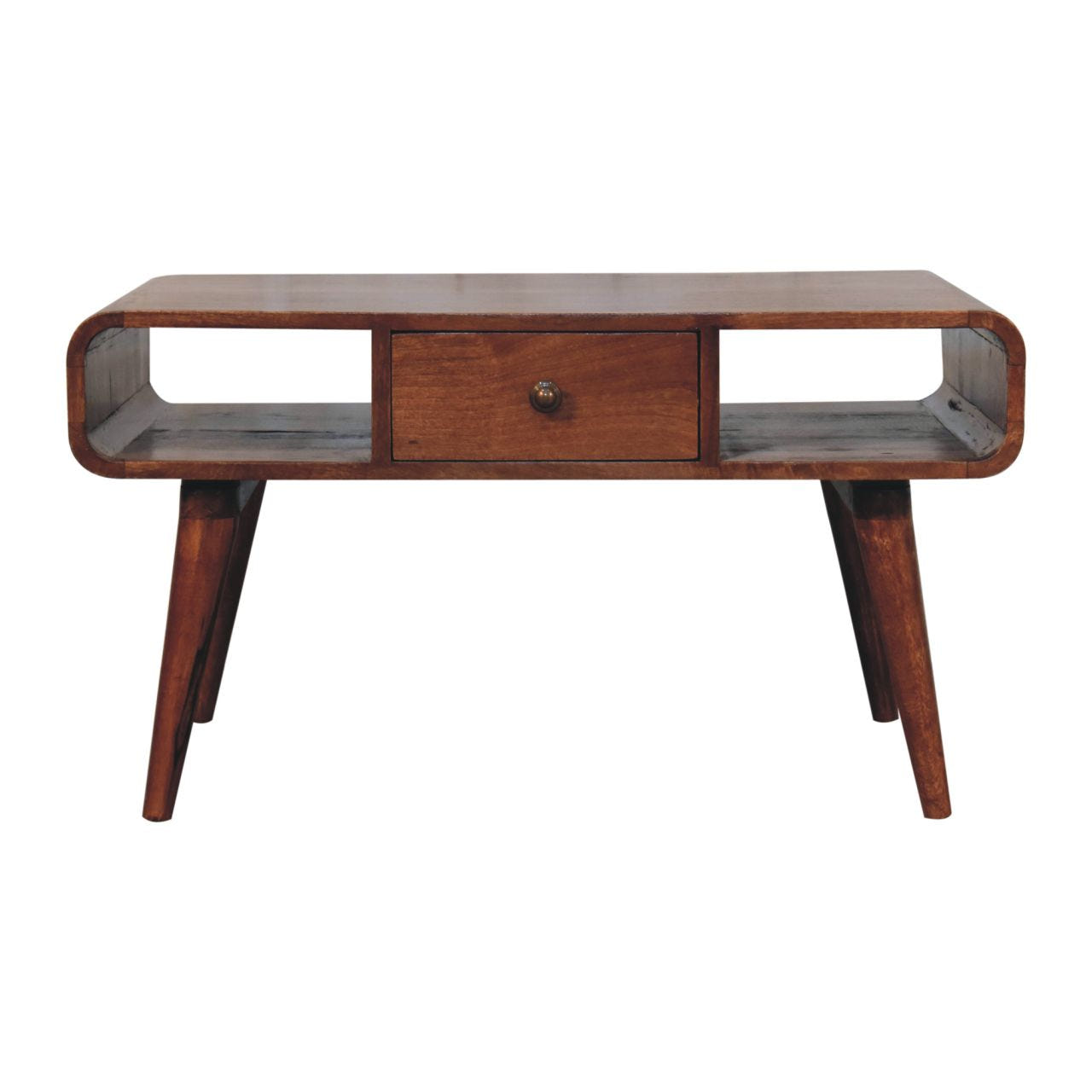 Curved Honey Caramel Coffee Table Default Title