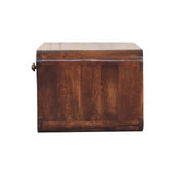Curved California Walnut Wall Mounted Bedside with Open Slot | Solid Mango Wood