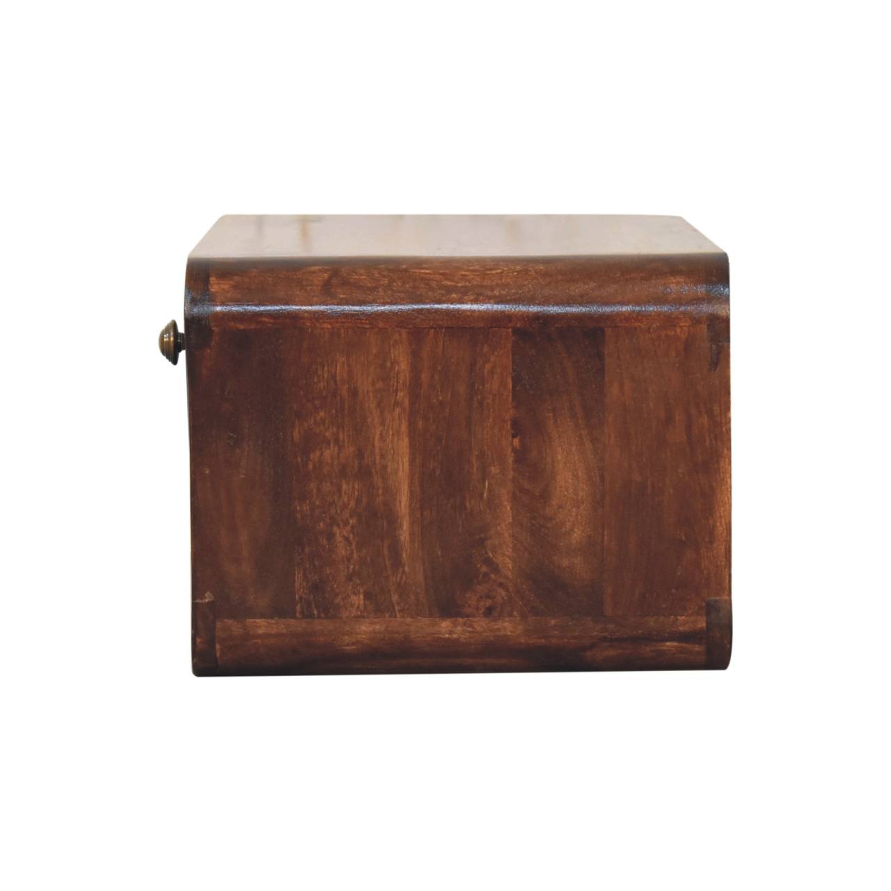 Curved California Walnut Wall Mounted Bedside with Open Slot | Solid Mango Wood