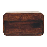 Curved California Walnut Wall Mounted Bedside with Open Slot | Solid Mango Wood