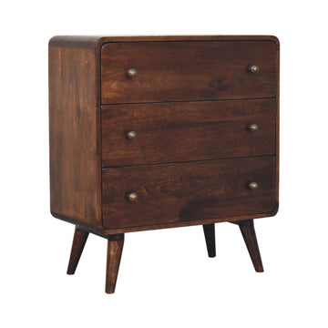 Curved California Walnut Chest of Drawers