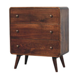 Curved California Walnut Chest of Drawers