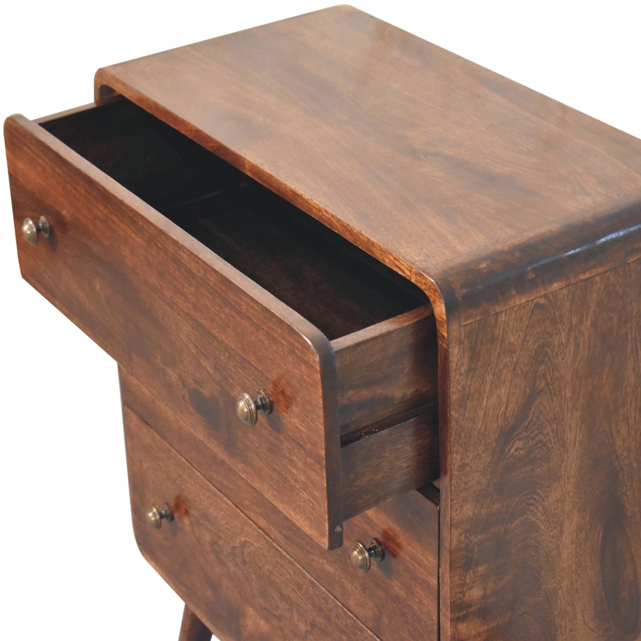 Curved California Walnut Chest of Drawers