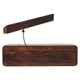 Floating California Walnut Open Console Table | Wall-Mounted