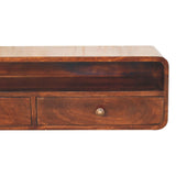 Floating California Walnut Open Console Table | Wall-Mounted