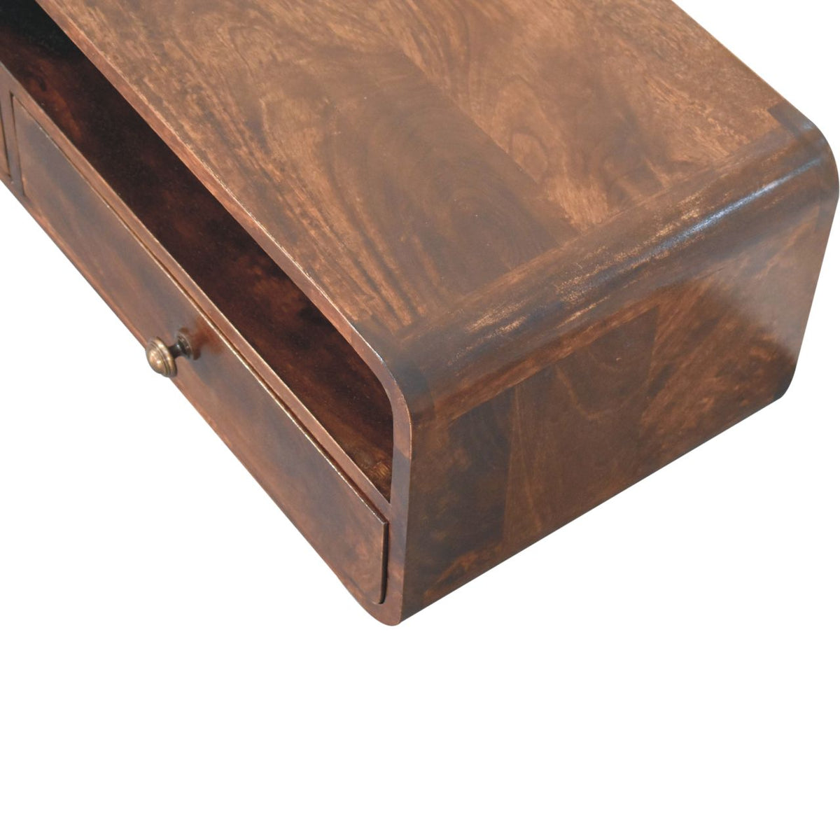 Floating California Walnut Open Console Table | Wall-Mounted