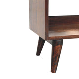 California Walnut bench with mud linen seat pad | Tweed