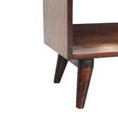 California Walnut bench with mud linen seat pad | Tweed