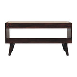 California Walnut bench with mud linen seat pad | Tweed