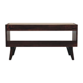 California Walnut bench with mud linen seat pad | Tweed