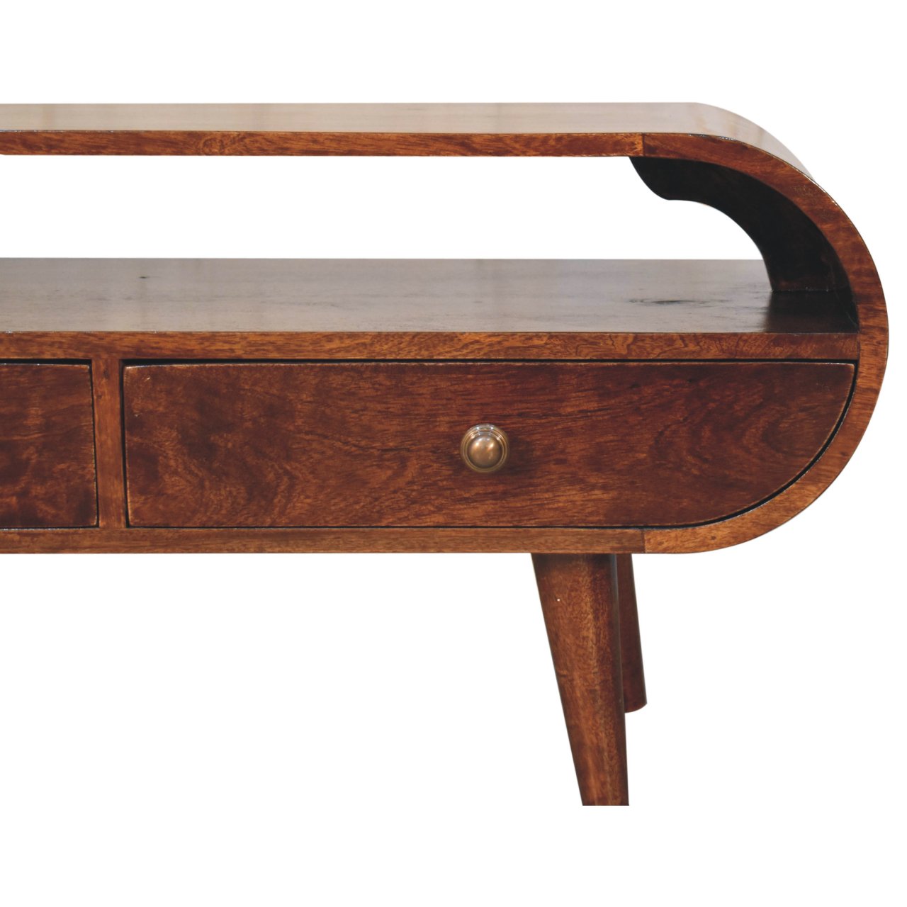 California Walnut Circular TV Stand TV Media Unit
